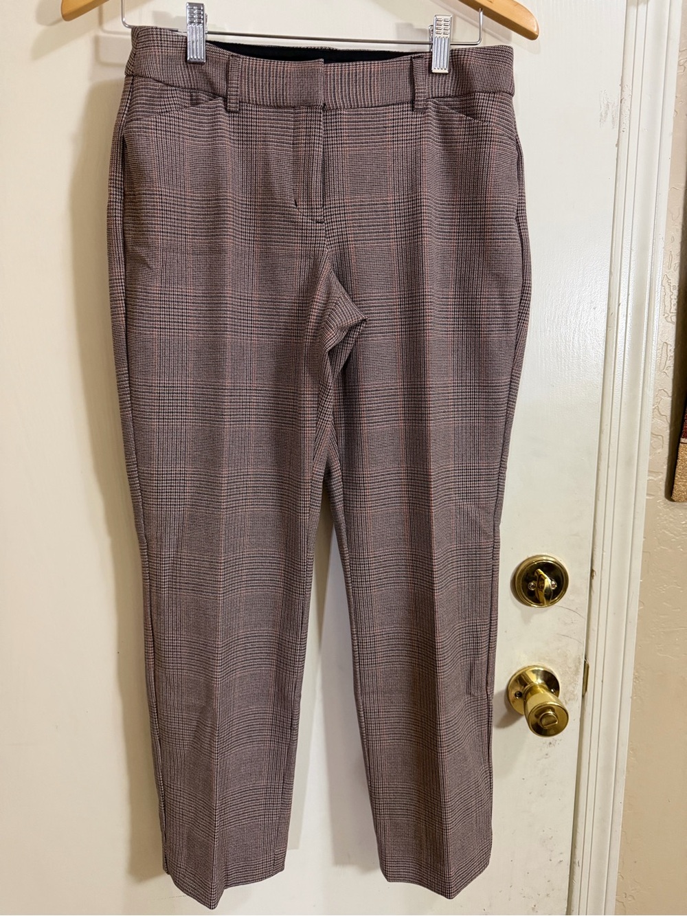 Express Editor Slim Low Rise Women’s Dress Pants in Taupe and Black (191)